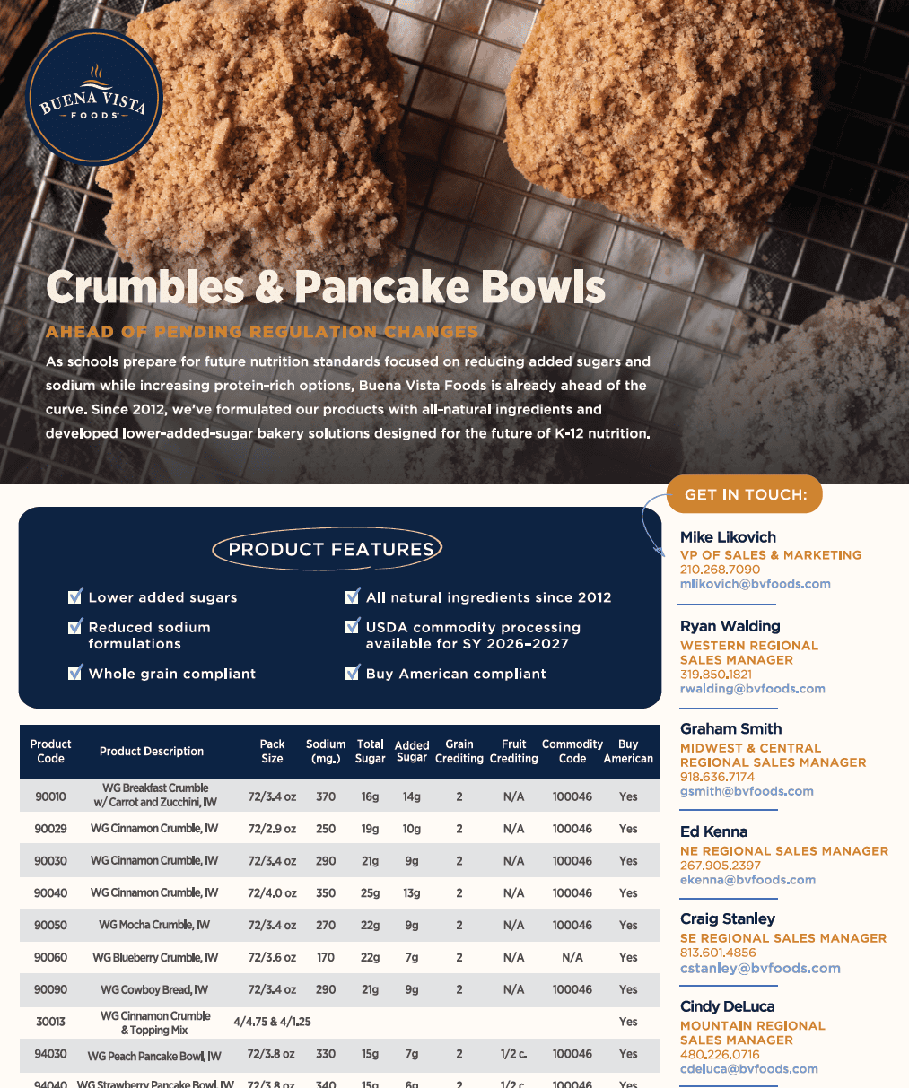 Cover for SY26-27 Crumbles and Pancake Bowls Sales Flyer