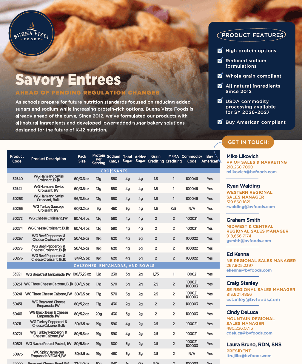 Cover for SY26-27 Savory Entrees Sales Flyer